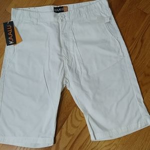 NWT Kaalu White Cotton Bermuda Shorts